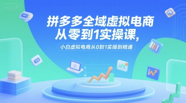 拼多多全域虚拟电商从零到1实操课,小白虚拟电商从0到1实操到精通_天恒副业网