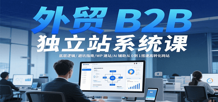 外贸B2B独立站系统课:底层逻辑/避坑指南/WP建站/AI辅助从0到1搭建高转化网站_天恒副业网