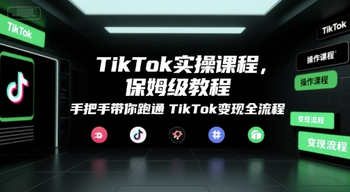 TikTok实操课程，保姆级教程，手把手带你跑通TikTok变现全流程_天恒副业网