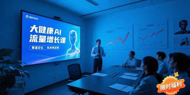 大健康AI流量增长课8.0，赛道定位方法论，AI数字人内容生产，私域转化运营_天恒副业网