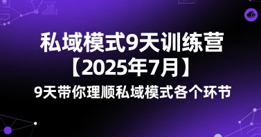 私域模式9天训练营【2025年7月】9天带你理顺私域模式各个环节_天恒副业网
