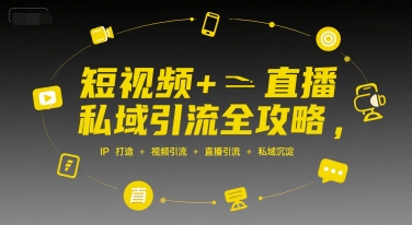 短视频+直播私域引流全攻略,IP打造+视频引流+直播引流+私域沉淀_天恒副业网