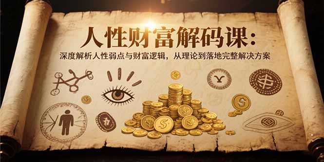 人性财富解码课6.0：深度解析人性弱点与财富逻辑，理论到落地完整解决方案_天恒副业网