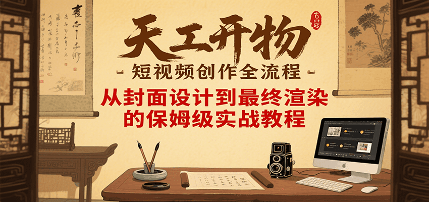 天工开物短视频创作全流程，从封面设计到最终渲染的保姆级实战教程_天恒副业网