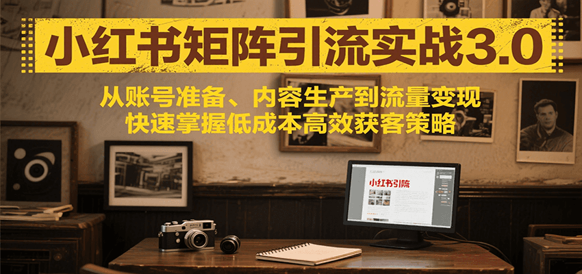 小红书矩阵引流3.0，从账号准备、内容生产到流量变现，快速掌握低成本高效获客策略_天恒副业网