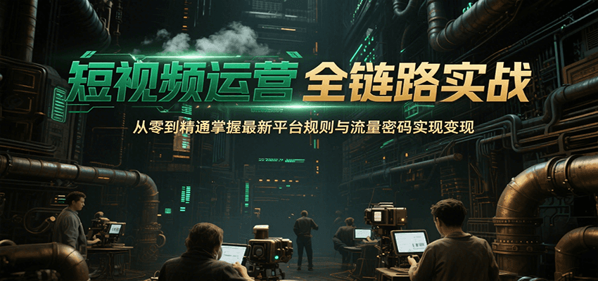 短视频运营全链路实战，从零到精通掌握最新平台规则与流量密码实现变现_天恒副业网