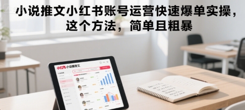 小说推文小红书账号运营快速爆单实操，这个方法，简单且粗暴_天恒副业网