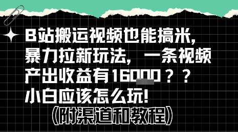 b站掘金计划?搬运视频也能挣拉新的收益,小白应该怎么玩!_天恒副业网