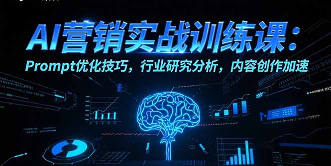 AI营销实战训练课：Prompt优化技巧，行业研究分析，内容创作加速_天恒副业网