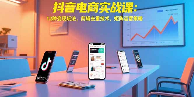 抖音电商实战课:12种变现玩法,剪辑去重技术,矩阵运营策略_天恒副业网