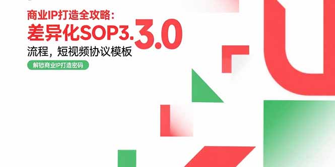 商业IP打造全攻略：差异化SOP3.0流程，短视频协议模板，婚恋项目实战案例_天恒副业网