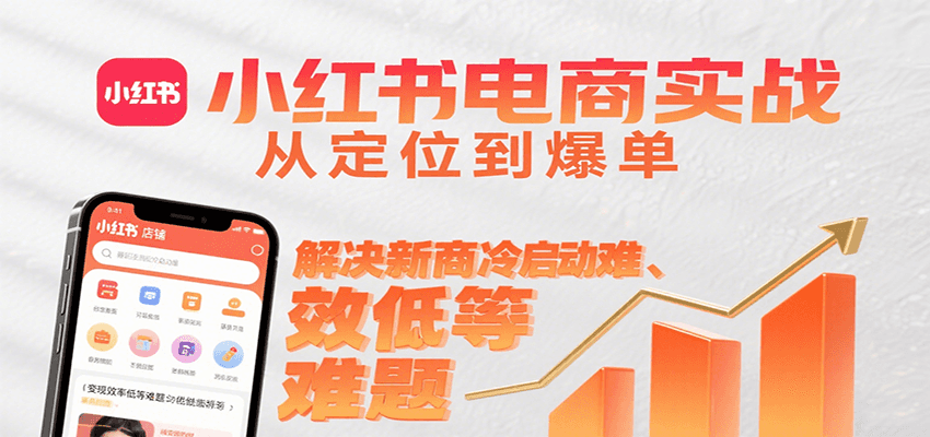 小红书电商实战，从定位到爆单解决新商冷启动难、变现效率低等难题_天恒副业网