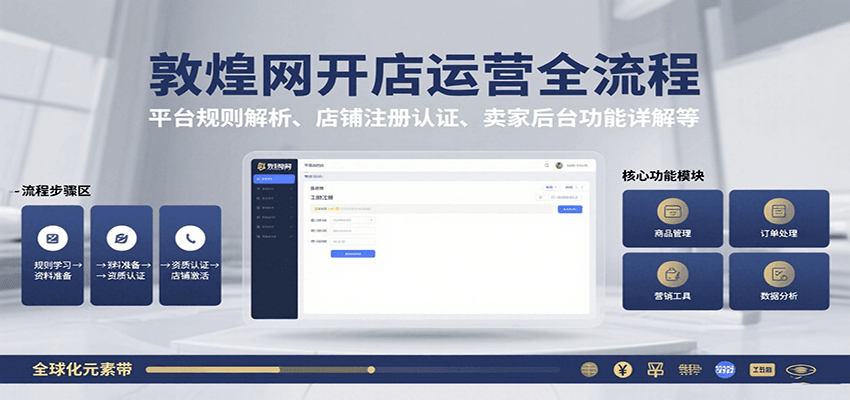 敦煌网开店运营全流程:平台规则解析、店铺注册认证、卖家后台功能详解等_天恒副业网