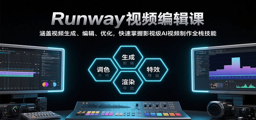 Runway视频编辑课，涵盖视频生成、编辑、优化，快速掌握影视级AI视频制作全栈技能_天恒副业网