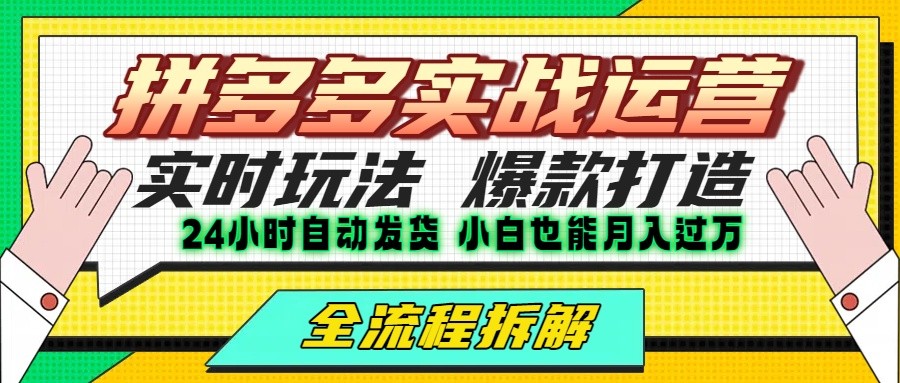 拼多多最新实战运营高投产:长久稳定项目,单店利润一天三位数_天恒副业网