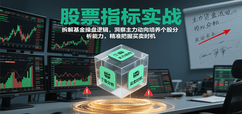 股票指标实战，拆解基金操盘逻辑，洞察主力动向培养个股分析能力，精准把握买卖时机_天恒副业网