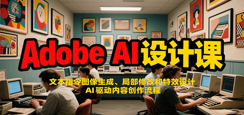 AdobeAI设计课：文本指令图像生成、局部修改和特效设计，AI驱动内容创作流程_天恒副业网