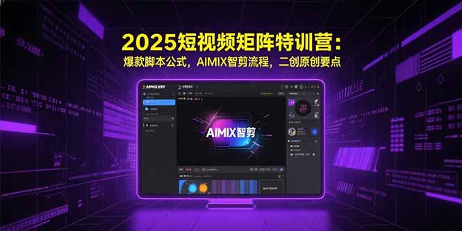(15475期)2025短视频矩阵特训营:爆款脚本公式,AIMIX智剪流程,二创原创要点_天恒副业网