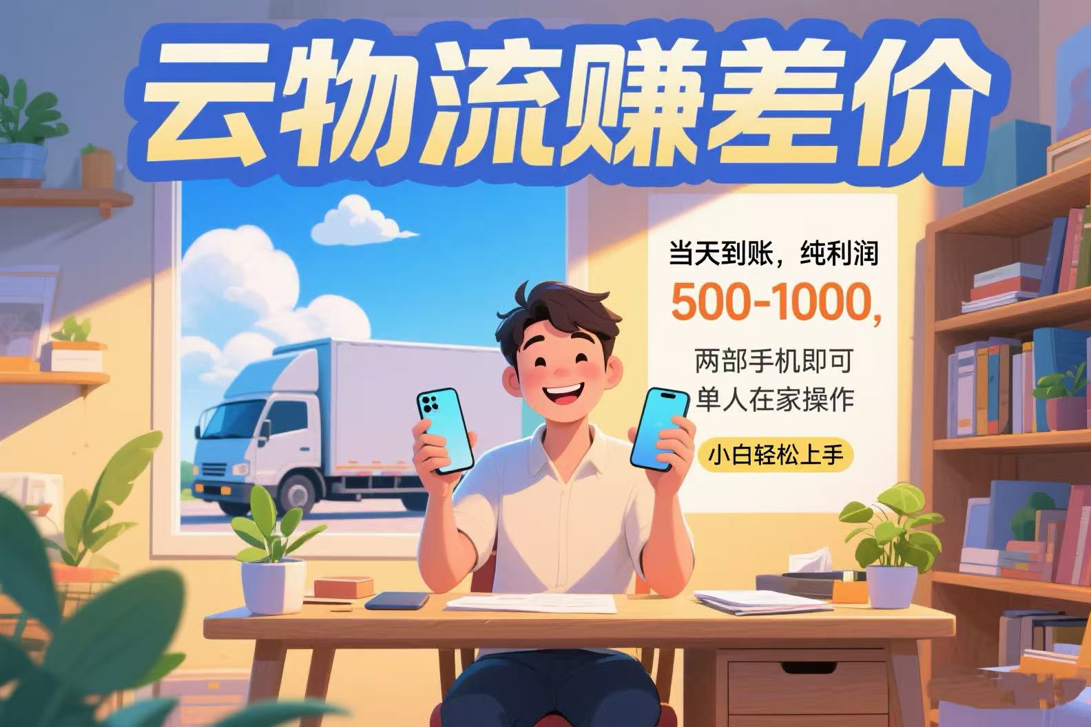 （15492期）云物流赚差价当天到账纯利润500-1000两部手机即可可单人在家操作小…_天恒副业网