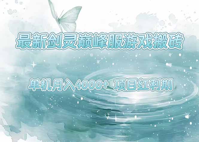 （15491期）最新剑灵巅峰服游戏搬砖，项目红利期，单机稳定4000+操作简单好上手_天恒副业网