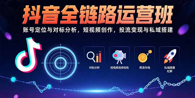 (15525期)抖音全链路运营班:账号定位与对标分析,短视频创作,投流变现与私域搭建_天恒副业网