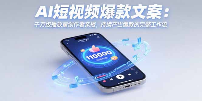 (15569期)AI短视频爆款文案:千万级播放量创作者亲授,持续产出爆款的完整工作流_天恒副业网