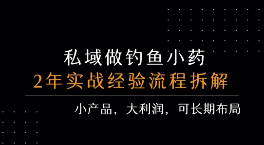 私域做钓鱼小药每单利润3张+详细流程拆解_天恒副业网