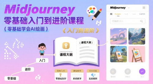 midjourney零基础入门到进阶课程，零基础学会AI绘画_天恒副业网