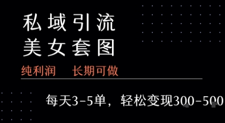 私域卖套图每天3-5单 每单利润99-2张+_天恒副业网