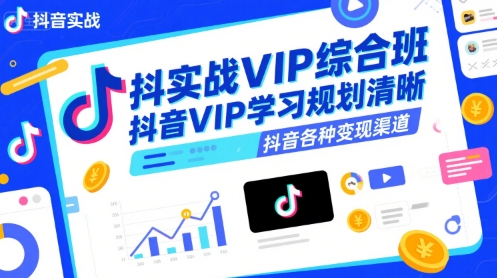 抖音实战VIP综合班,抖音VIP学习规划请晰抖音各种变现渠道_天恒副业网