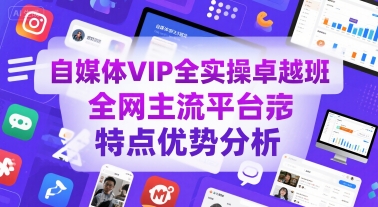 自媒体VIP全实操卓越班,全网主流平台特点优势分析_天恒副业网