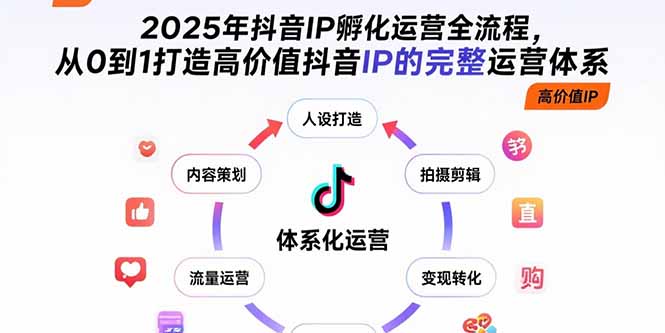 2025年抖音IP孵化运营全流程，从0到1打造高价值抖音IP的完整运营体系_天恒副业网