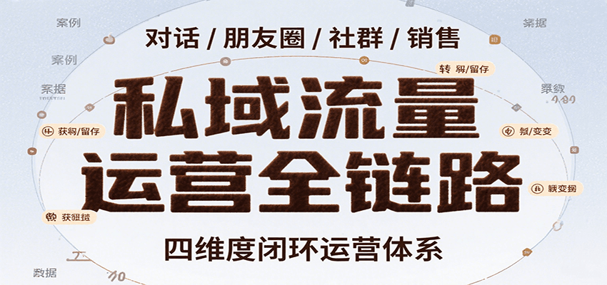 私域流量运营全链路,开场对话设计、朋友圈运营、社群管理、一对一销售SOP_天恒副业网
