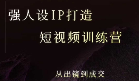 强人设ip打造课,8月最新5天短视频ip训练营,从出镜到成交_天恒副业网