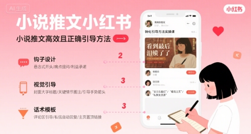 小说推文小红书高转化引导方法实操课，小说推文高效且正确引导方法_天恒副业网