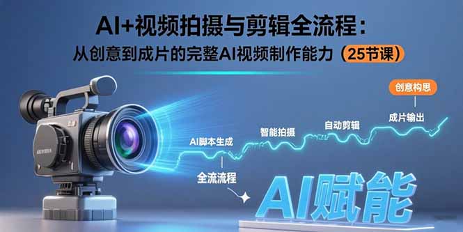 (15612期)AI+视频拍摄与剪辑全流程:从创意到成片的完整AI视频制作能力(25节课)_天恒副业网