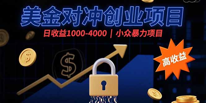 （15642期）美金对冲创业项目，日收益1000-4000，小众暴力项目_天恒副业网