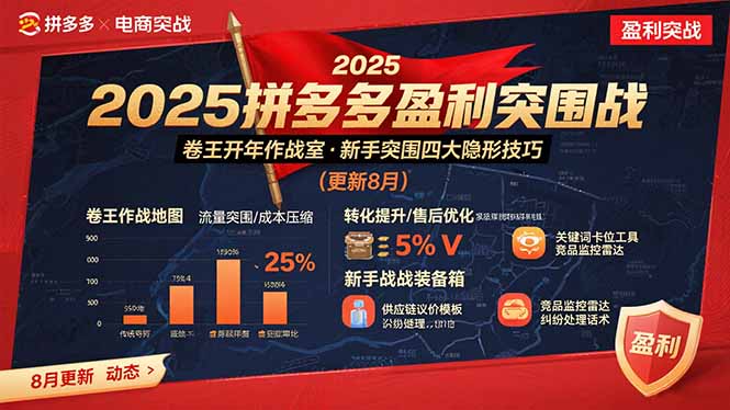 2025拼多多盈利突围战：卷王开年作战室，新手突围四大隐形技巧(更新8月)_天恒副业网