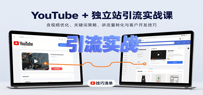 YouTube+独立站引流实战课：含视频优化、关键词策略，讲流量转化与客户开发技巧_天恒副业网
