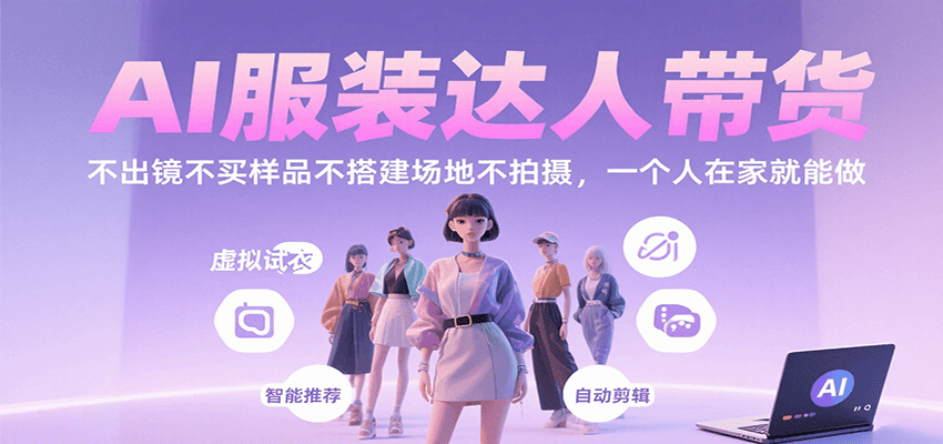 AI服装达人带货,不出镜不买样品不搭建场地不拍摄,一个人在家就能做_天恒副业网
