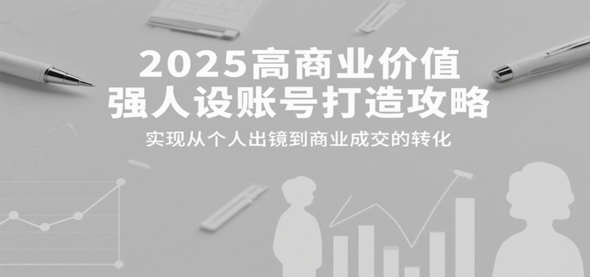 2025高商业价值强人设账号打造攻略，实现从个人出镜到商业成交的转化_天恒副业网