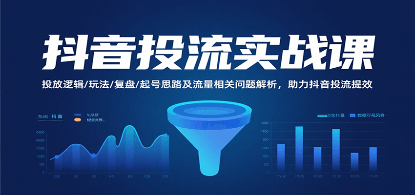 抖音投流实战课,投放逻辑/玩法/复盘/起号思路及流量相关问题解析,助力抖音投流提效_天恒副业网