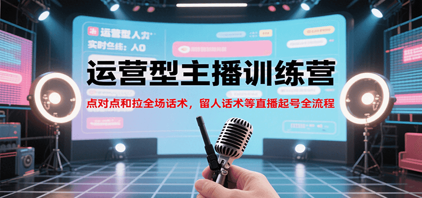 运营型主播训练营,点对点和拉全场话术,留人话术等直播起号全流程(更新8月)_天恒副业网