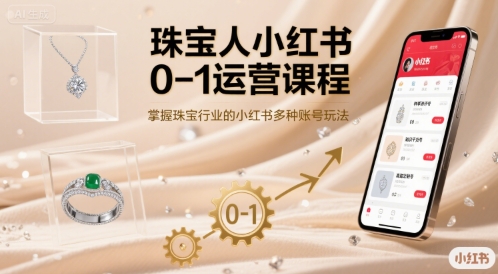 珠宝人小红书0-1运营课程,掌握珠宝行业的小红书多种账号玩法_天恒副业网