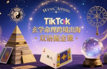 TikTok玄学命理跨境出海双语掘金课,手把手教你用命理知识精准直击海外用户痛点_天恒副业网
