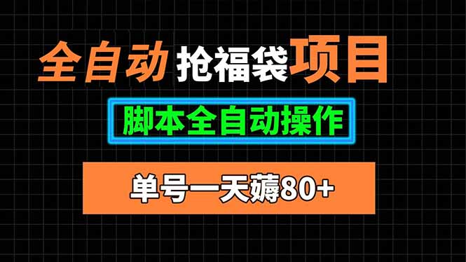 （15697期）全自动抢福袋项目，单号一天80+脚本全自动操作_天恒副业网