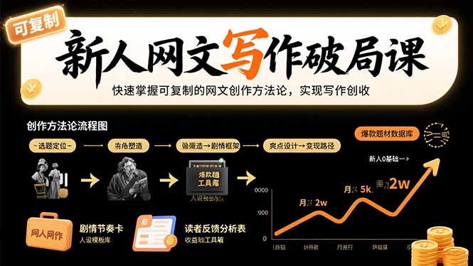 （15688期）新人网文写作破局课：快速掌握可复制的网文创作方法论，实现写作创收_天恒副业网