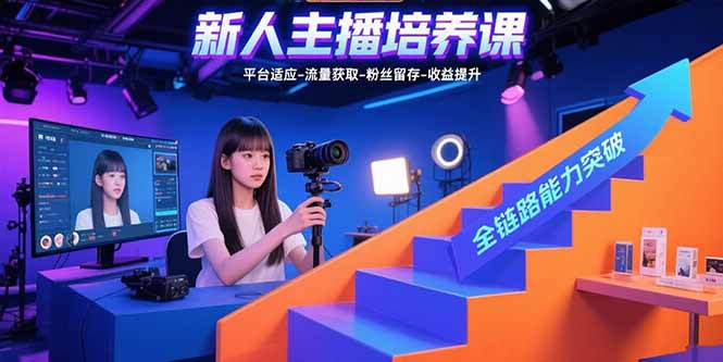 (15701期)新人主播培养课:平台适应-流量获取-粉丝留存-收益提升全链路能力突破_天恒副业网