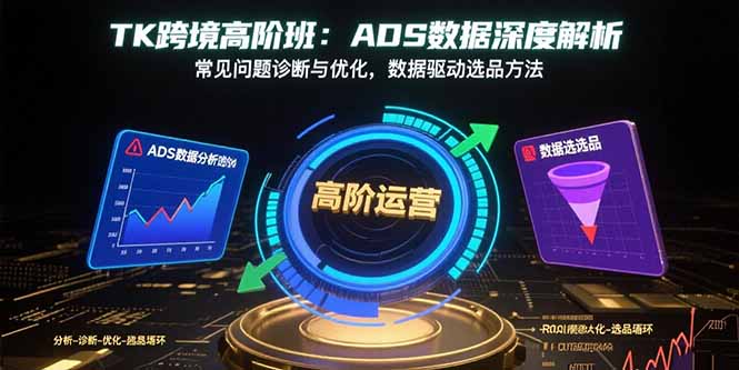 TK跨境高阶班:ADS数据深度解析,常见问题诊断与优化,数据驱动选品方法_天恒副业网