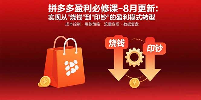 (15771期)拼多多盈利必修课-8月更新:突破运营瓶颈实现从烧钱到印钞的盈利模式转型_天恒副业网